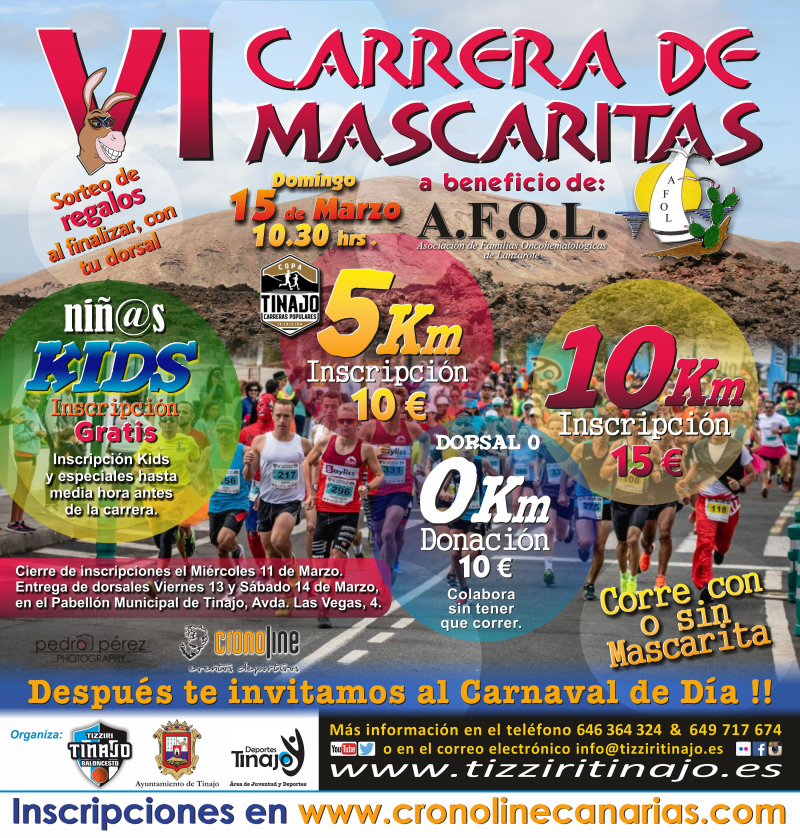 VI CARRERA DE MASCARITAS TINAJO - Inscríbete