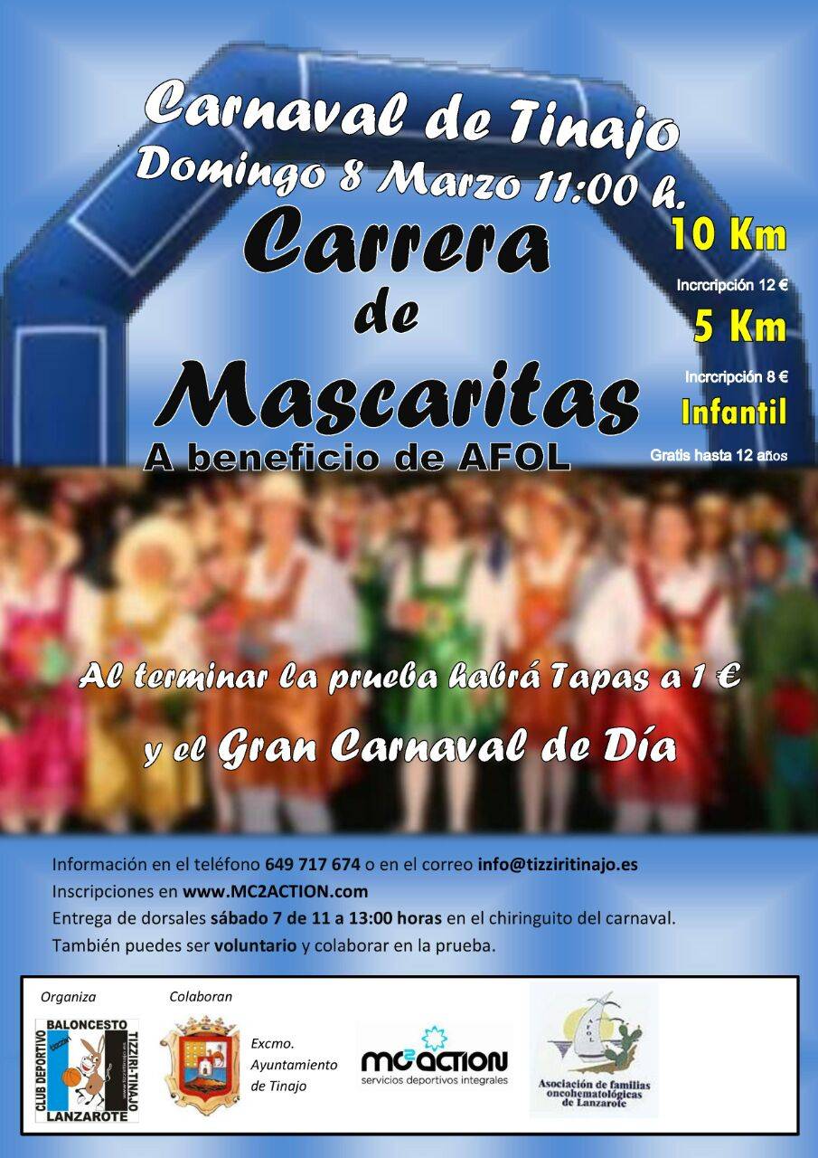 CARRERA DE MASCARITAS TINAJO 2015 - Inscríbete CARRERA DE MASCARITAS TINAJO 2015 - Inscríbete
